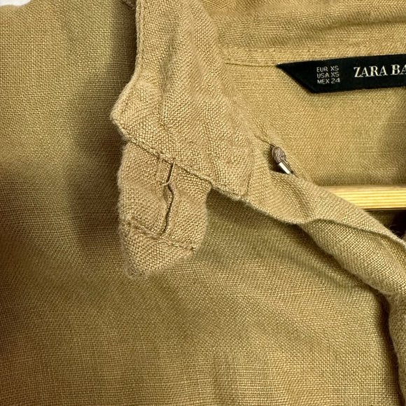 ZARA Jacket Utility cargo safari Tan Khaki Pocket Cropped XS - Picture 7 of 12